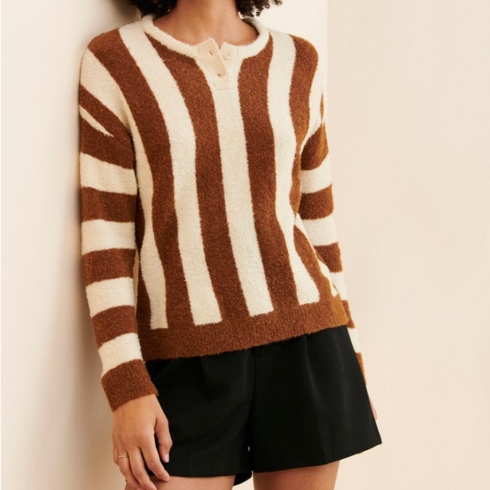 Callahan Annie Henley Striped Sweater